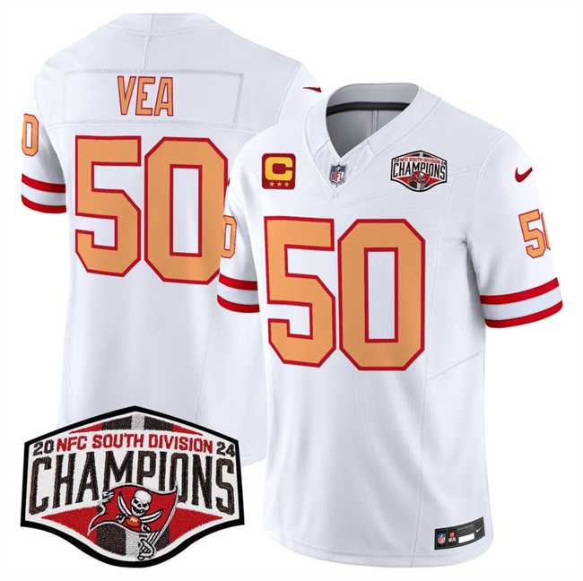 Men%27s Tampa Bay Buccaneers #50 Vita Vea White F.U.S.E. 2024 NFC South Champions With 3-Star C Patch Limited Stitched Jersey->tennessee titans->NFL Jersey
